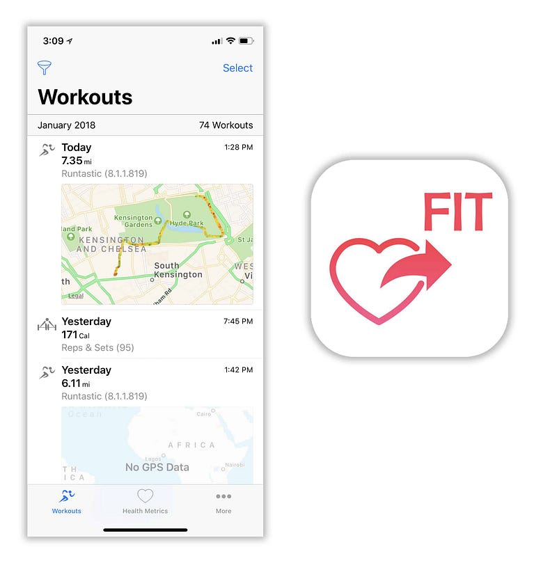 HealthFit for iOS. Image of HealthFit