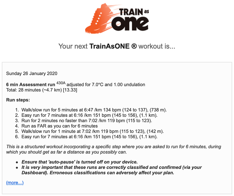 TrainAsOn workout reminder