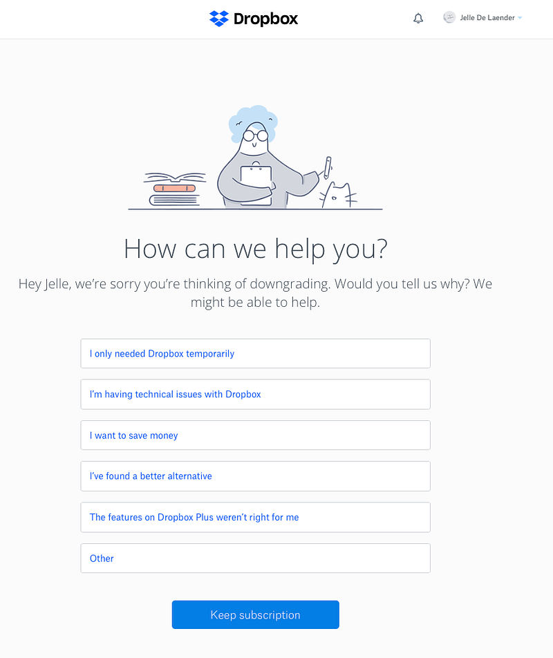 Third page to get account downgraded — Dropbox.com