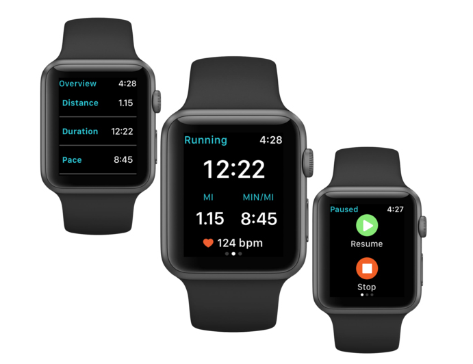 First Runkeeper application for Apple Watch. Source: Runkeeper.com